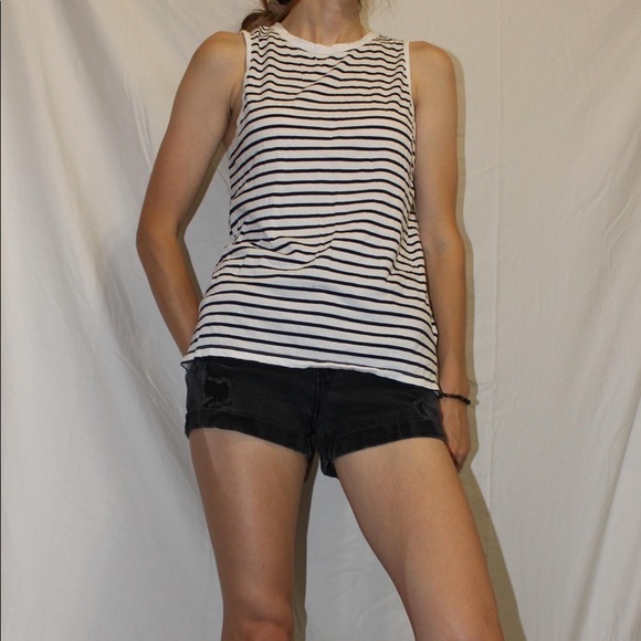 Aerie Navy + White Striped Muscle Tank Size Small - Picture 6 of 10